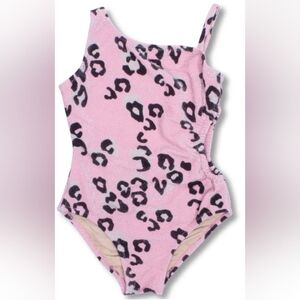 Shade Critters Shimmer Pink Leopard Print Swimsuit Girls Size 8 NWT